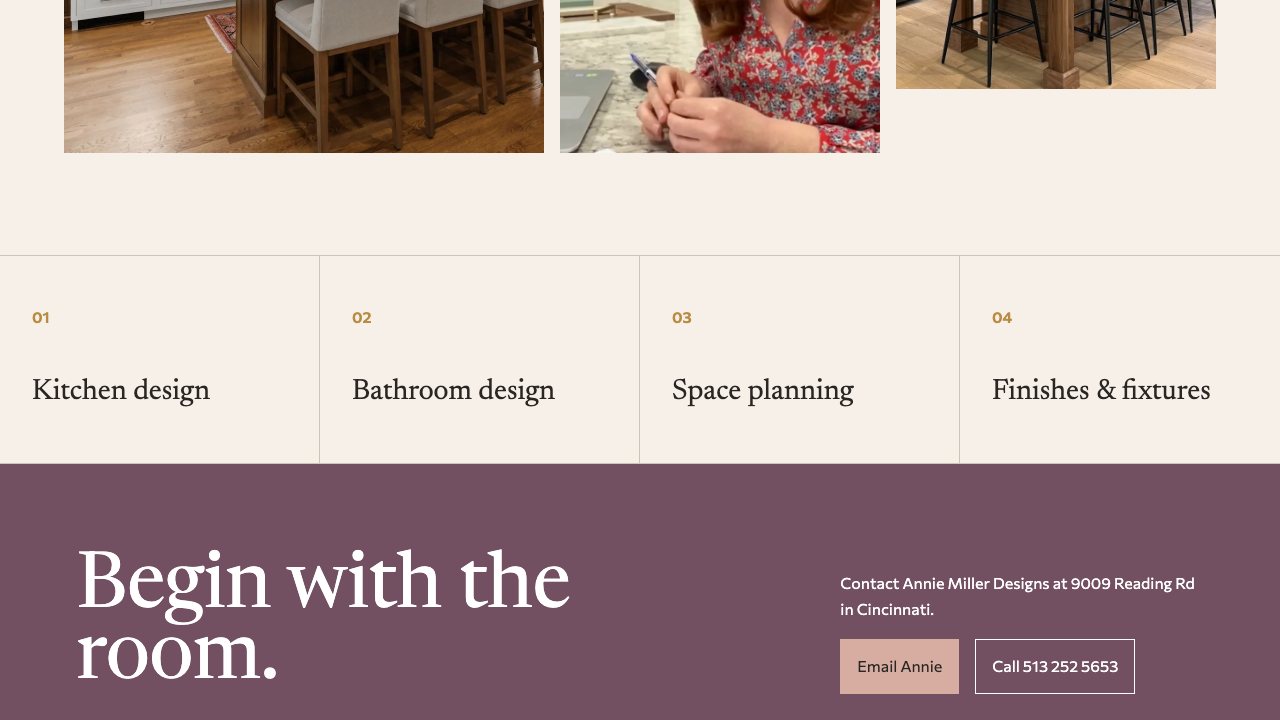 The project section of the new homepage
